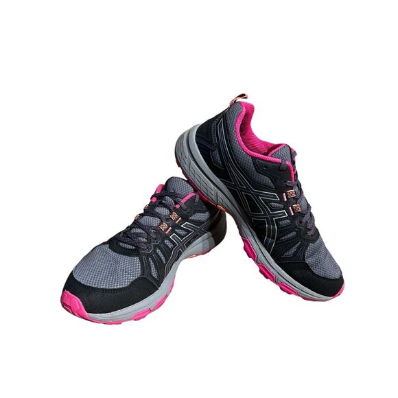ASICS Gel-Venture 7 Trail Running Shoes Women's Size 9 Gray Black Pink 1012A476 - Picture 1 of 9